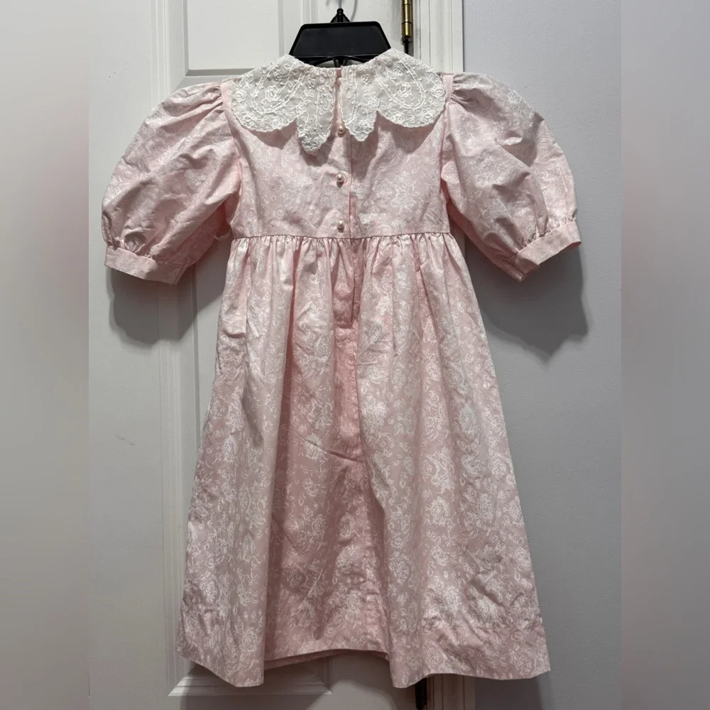 vintage Sarah Kent pink  Lace Collar Dress size 6